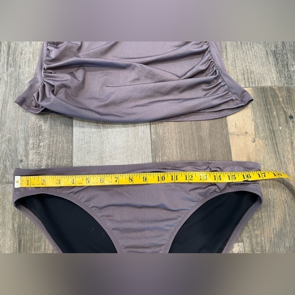 Lands' End Tankini Set - Wired Braided Top Sz 8 & Bottom Size 12 Mauve/Wine - Picture 4 of 10